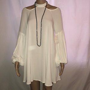 Free People Drift Away Cut Out Shoulder Mini Dress